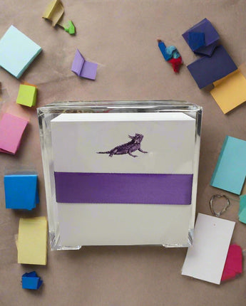 Purple Horned Frog Square Desk Set