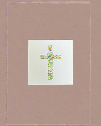 Floral Cross Enclosure Card