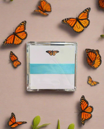 Monarch Butterfly Notepad with Acrylic Holder