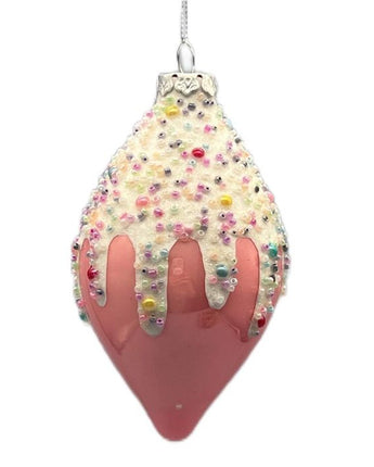 5" Glass Sprinkles Finial Ornament