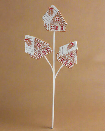 26" Felt Gingerbread House Spray