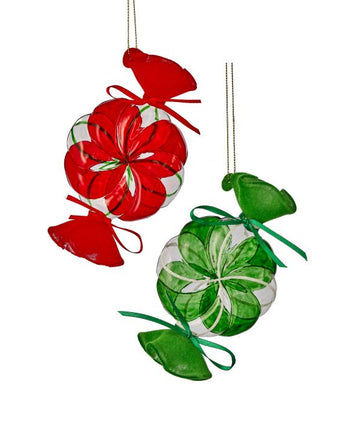 5.5" Glass Peppermint Candy Ornament (Sold Separately)