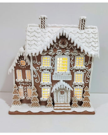 12.5" Lighted Sugar & Spice Colonial House
