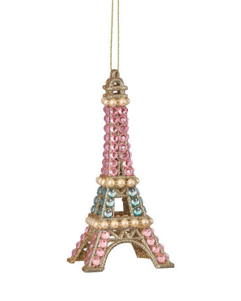5.5" Jewel Glitter Eiffel Tower Ornament