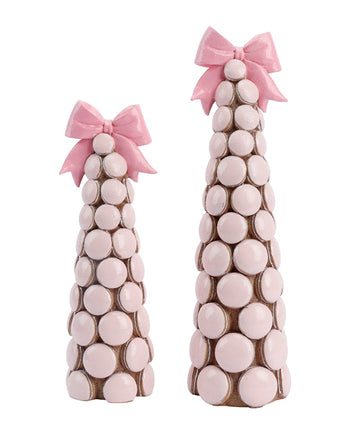 Resin Macaron Tree with Bow (Set of 2)