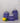 Blue & White Ribbed Canisters with Crystal Knob Set of 3
