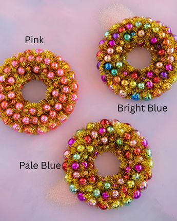 16" Glass Tinsel Ball Wreath (Sold Separately)