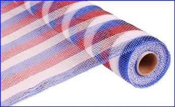 21" Patriotic Striped Mesh Ribbon