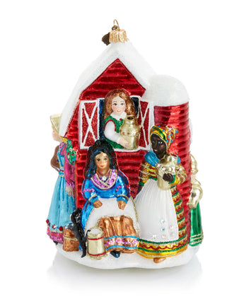 Eight Maids A Milking Glass Ornament