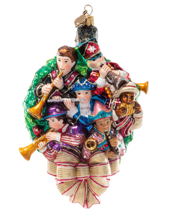 Eleven Pipers Piping Glass Ornament