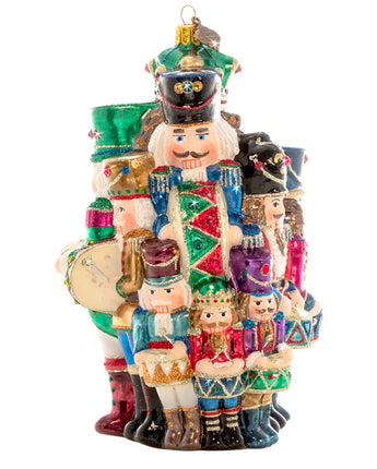 Twelve Drummers Drumming Glass Ornament