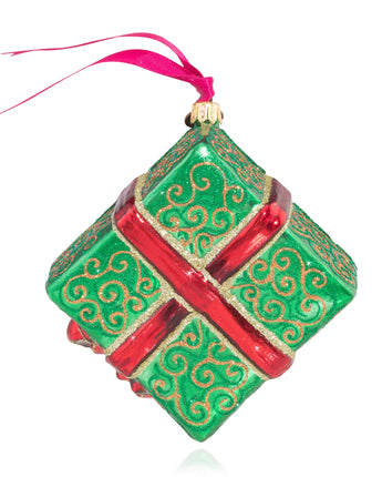 Five Golden Rings Glass Ornament
