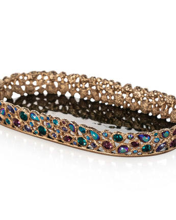 8" Julius Bejeweled Tray-Peacock