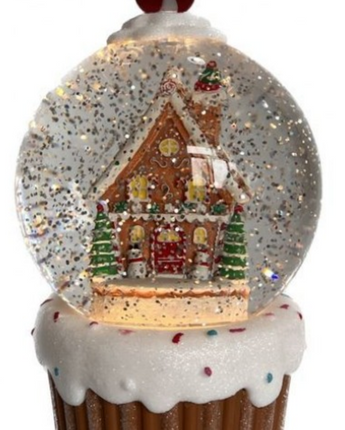 7" Gingerbread Cupcake Water Globe