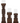 Dark Mango Wood Candleholders Set x3