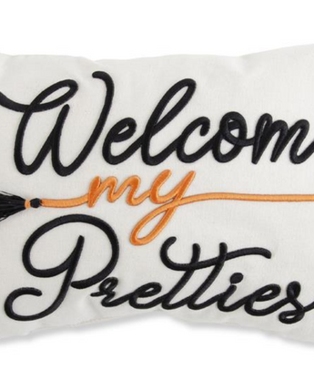 19" Tan Rectangle Pillow with Embroidery