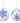 4.25" White Glass Ball with Blue Snowflakes (Sold Separately)