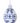 5.25" White Glass Finial with Blue Snowflakes