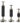 Silver Metal & Hammered Matte Black Taper Candle Holder (Set of 3)