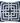 20" Square Blue Acrylic Pillow with White Interlocking Squares