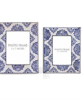 Blue & White Ceramic Photo Frame