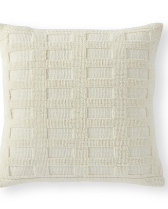 20" Square Cream Knit Pillow