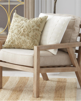 20" Square Cream Knit Pillow