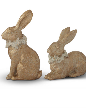 8.25" Gold Resin Easter Bunny (Sold Separately)