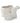 8.5" White Ceramic Flower Embossed Egg & Easter Bunny Container