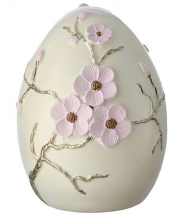5" Resin Egg with Cherry Blossom Design