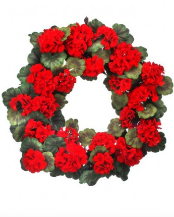 24" Velvet Geranium Wreath