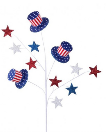 28" Americana Hat with Stars Spray