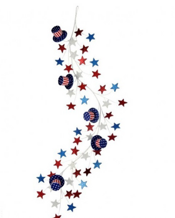 48" Americana Hat with Stars Garland