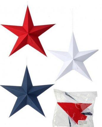 12" Paper Folded Hanging Star (Sold Separately)