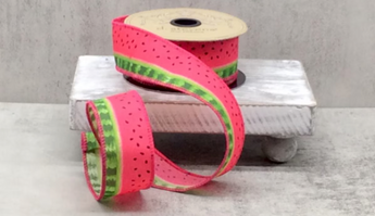 1.5" Linen Watermelon Ribbon