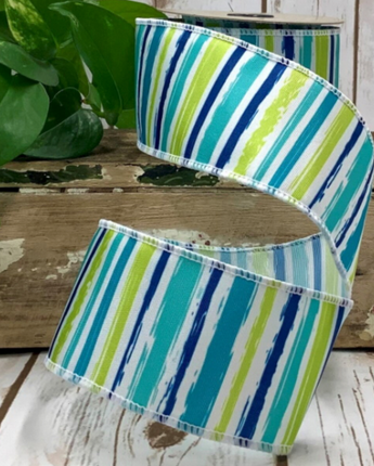 2.5" Grosgrain Watercolor Stripes Ribbon