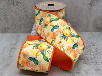 4" Poplin Orange Slices Ribbon