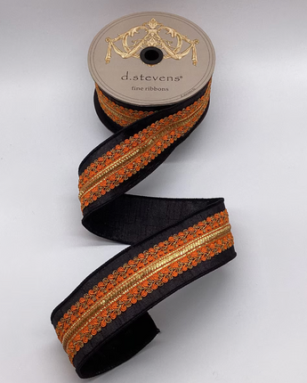 2.5" Metallic Dupioni Orange Copper Center Trim