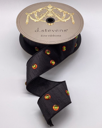 2.5" Metallic Dupioni Jewel Center Trim Ribbon