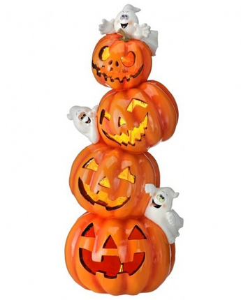28" LED Pumpkin Stack with Ghosts