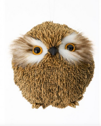 5" Faux Fur Owl Ball Ornament