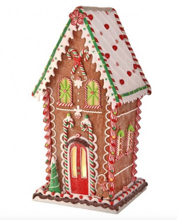 25" Lighted Claydough Gingerbread House