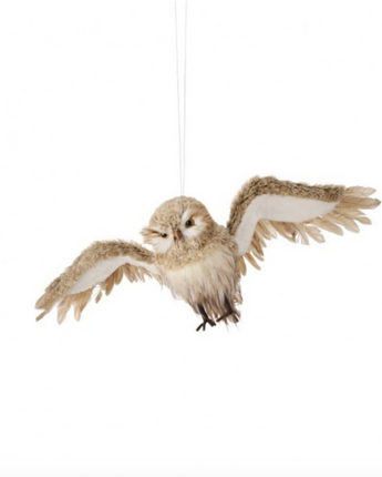 28" Winter Chalet Flying Feather Owl