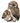 10.5" Standing Speckled Hoot Owl with Baby
