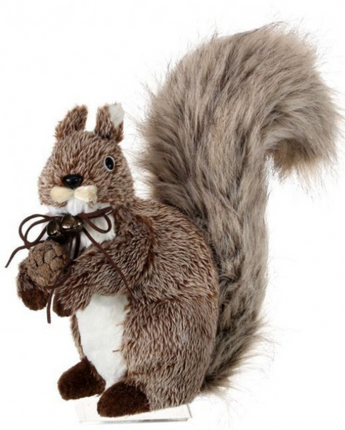 12" Sitting Fur Squirrel