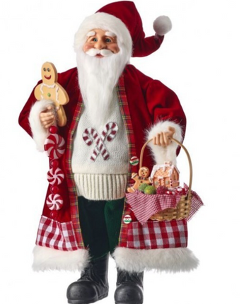 16.5" Fabric Sugar & Spice Santa