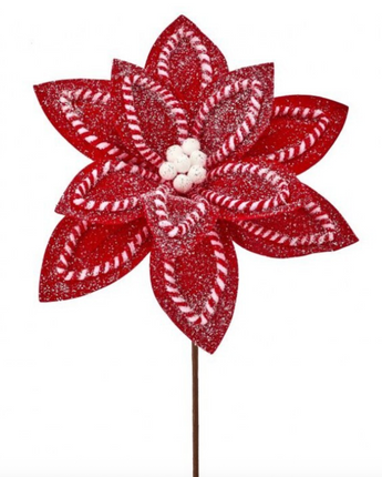 22" Sugar & Spice Poinsettia Stem