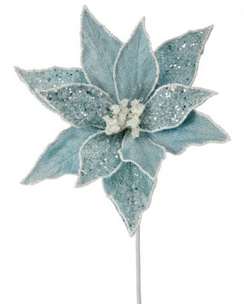 22" Sugared Dessert Poinsettia Stem