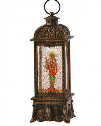 11.5" Lighted Nutcracker Lantern Water Globe