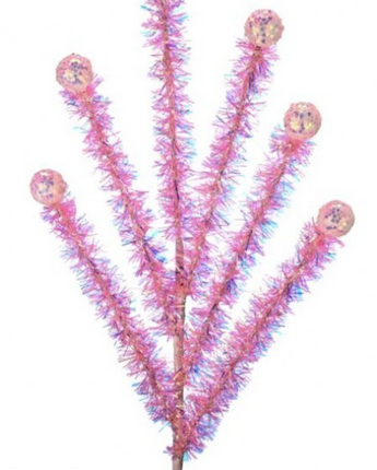 24" Tinsel and Glitter Ball Spray